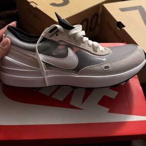 Nike Kids Summit White and Black Waffle One